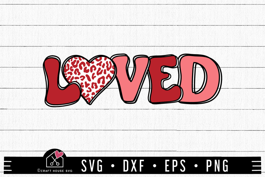 Loved Leopard Heart SVG file | Kids Valentine Shirt Design cut file 20122