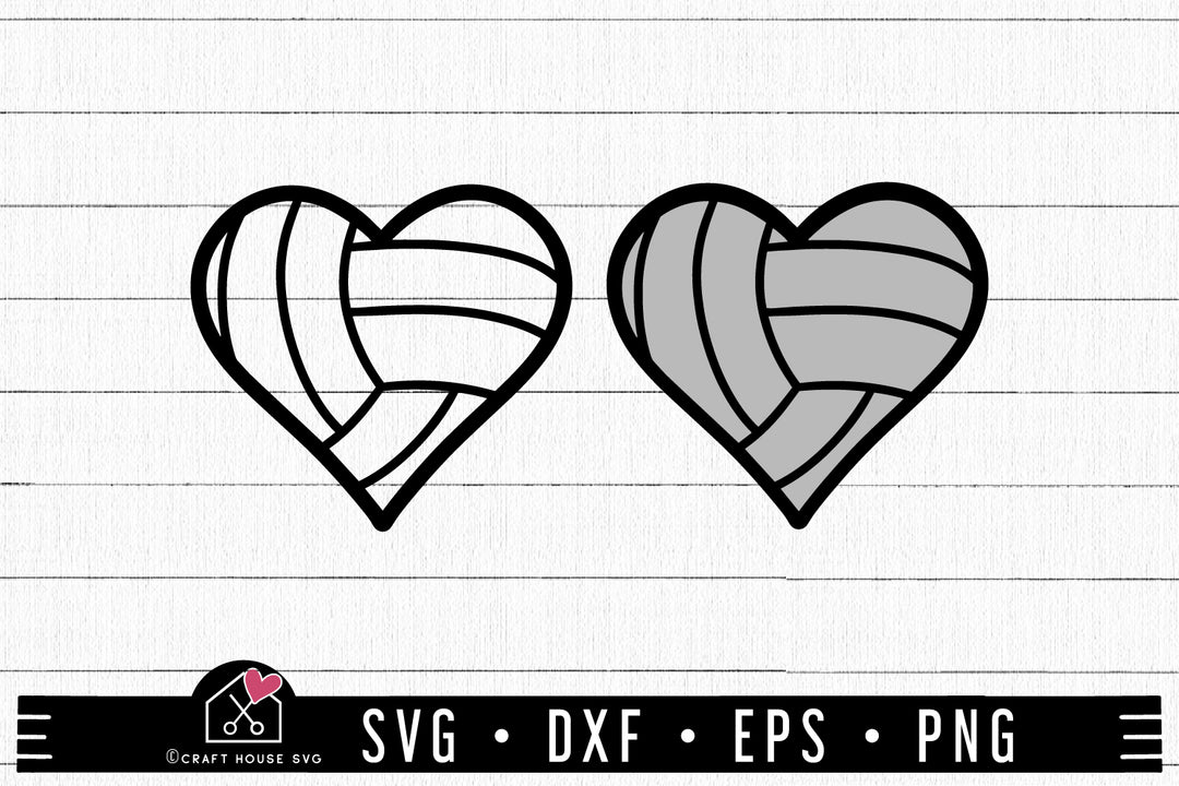 Volleyball SVG file | Heart Sports cut file 21122