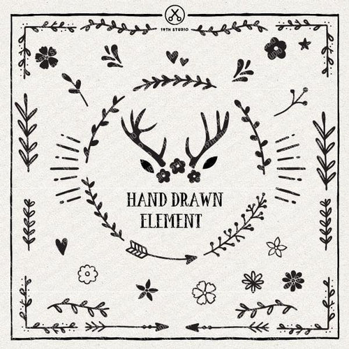 28 Hand Drawn Elements | VB27 Craft House SVG - SVG files for Cricut and Silhouette