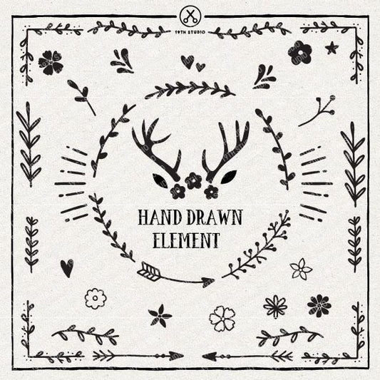 28 Hand Drawn Elements | VB27 Craft House SVG - SVG files for Cricut and Silhouette