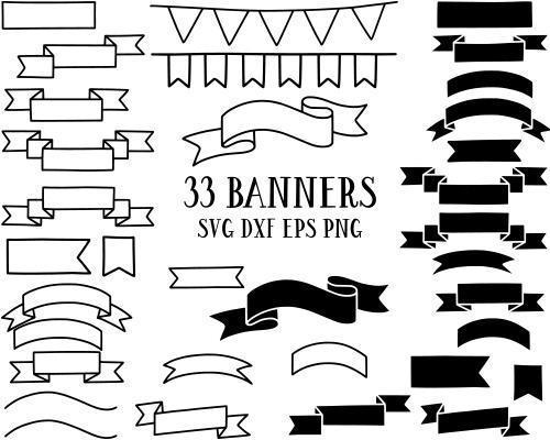 33 Banners | VB25 Craft House SVG - SVG files for Cricut and Silhouette