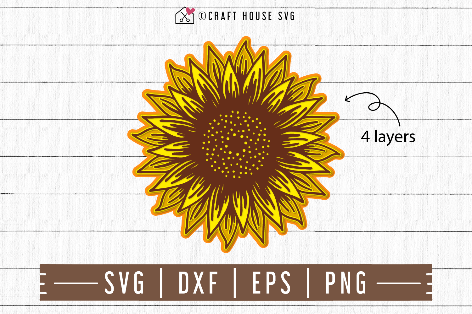 3D Layered Sunflower SVG Craft House SVG - SVG files for Cricut and Silhouette