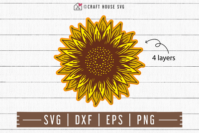 3D Layered Sunflower SVG Craft House SVG - SVG files for Cricut and Silhouette