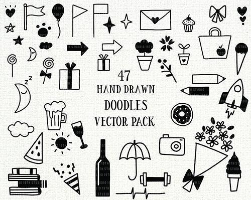 47 Random Doodles | VB24 - Free and Premium Files – Craft House SVG