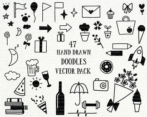 47 Random Doodles | VB24 Craft House SVG - SVG files for Cricut and Silhouette
