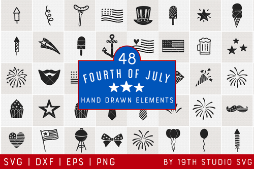 4th of July Illustration Bundle | VB37 Craft House SVG - SVG files for Cricut and Silhouette