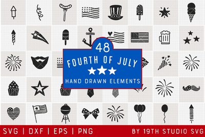 4th of July Illustration Bundle | VB37 Craft House SVG - SVG files for Cricut and Silhouette
