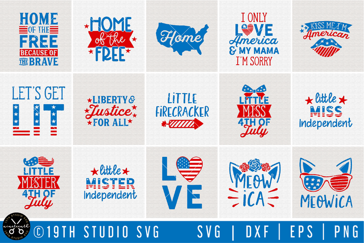 4th of July SVG Bundle | MB55 Craft House SVG - SVG files for Cricut and Silhouette