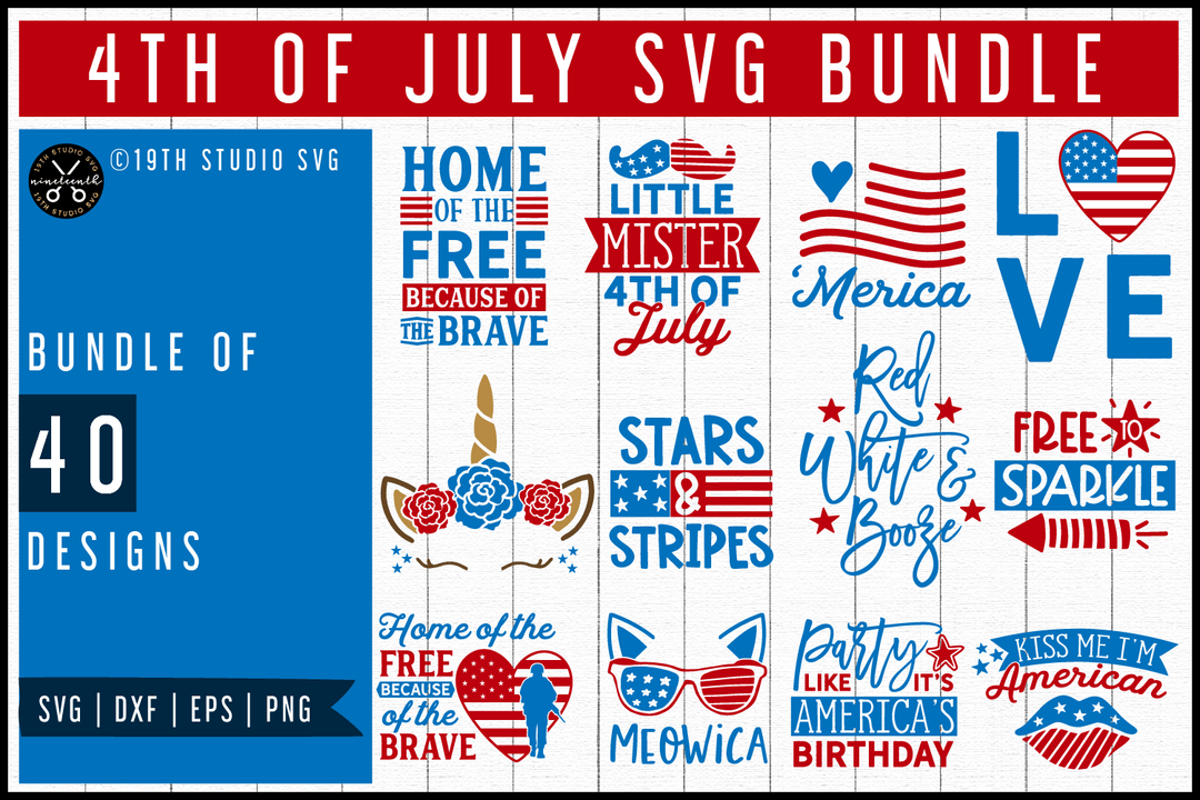 4th of July SVG Bundle | MB55 Craft House SVG - SVG files for Cricut and Silhouette