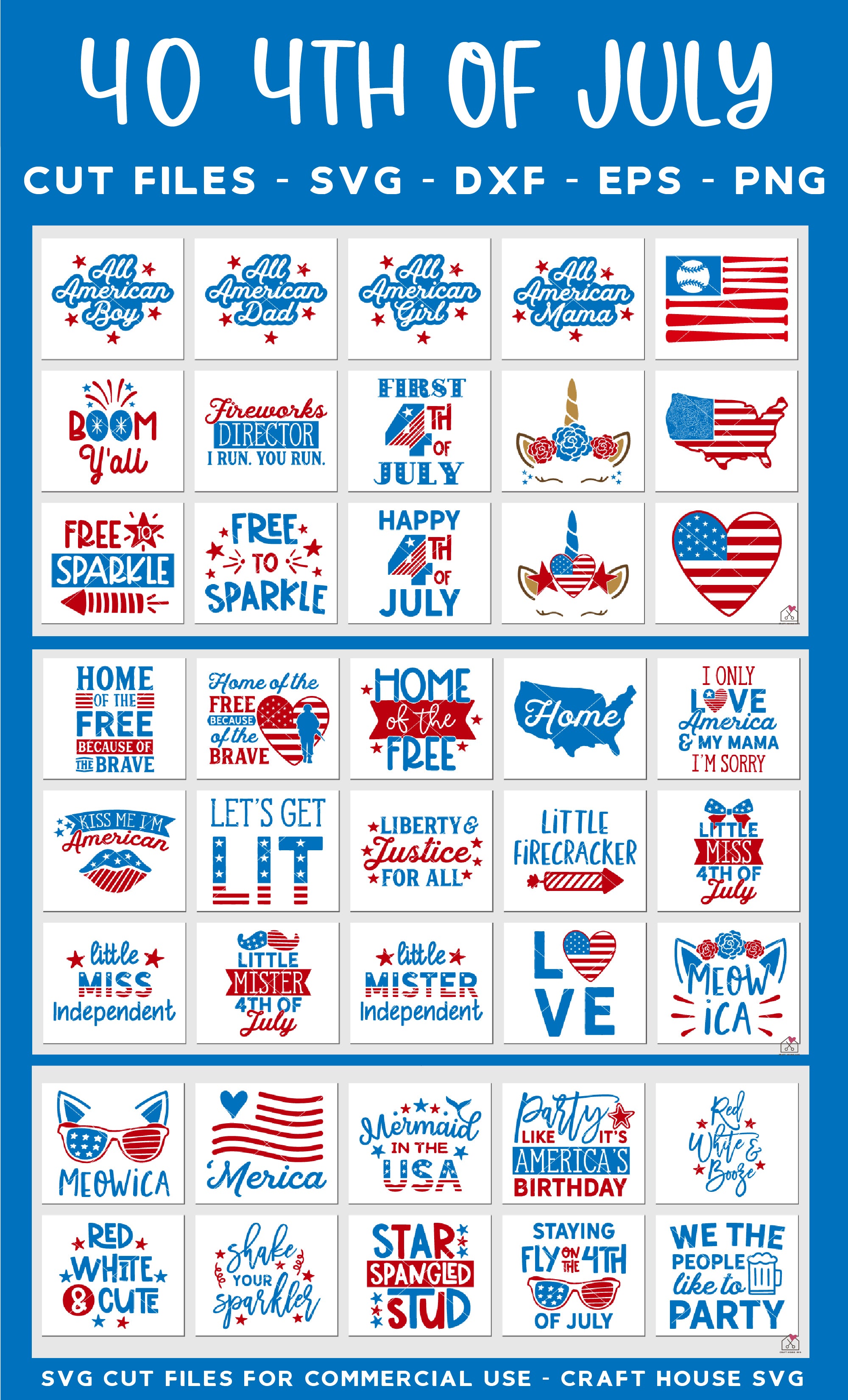 4th of July SVG Bundle - Craft House SVG