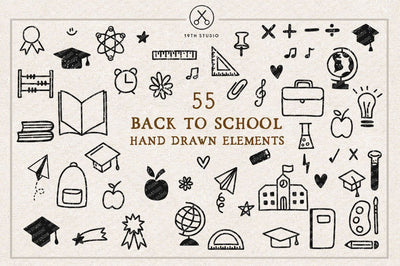 55 Back To School Hand Drawn Elements | VB23 Craft House SVG - SVG files for Cricut and Silhouette