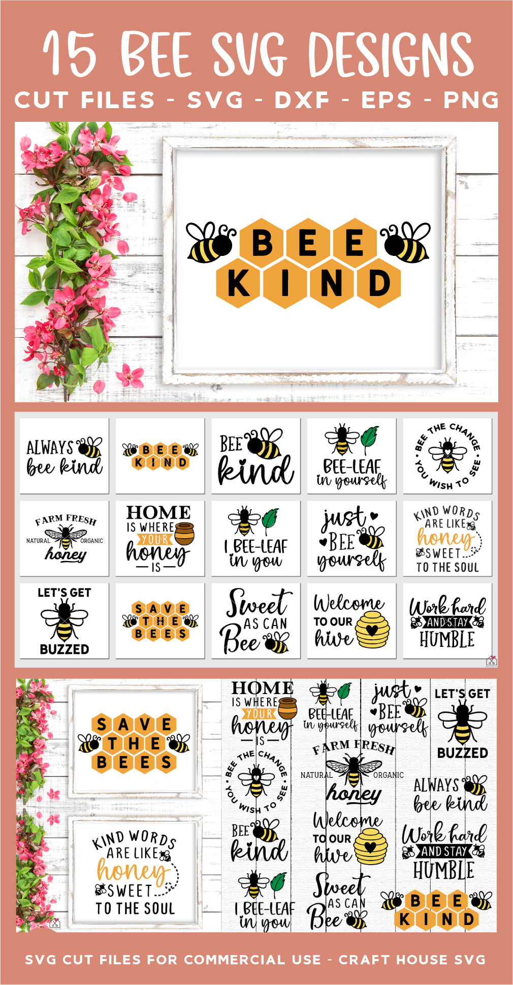 Bee Quotes SVG Bundle - Craft House SVG
