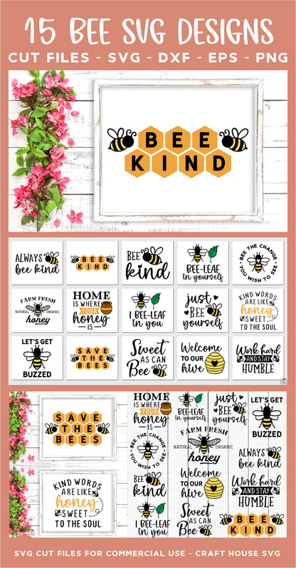 Bee Quotes SVG Bundle - Craft House SVG