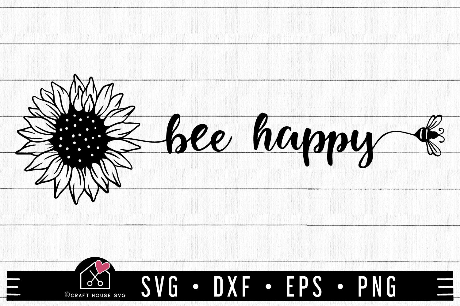 Bee Happy SVG Sunflower Quote Cut File