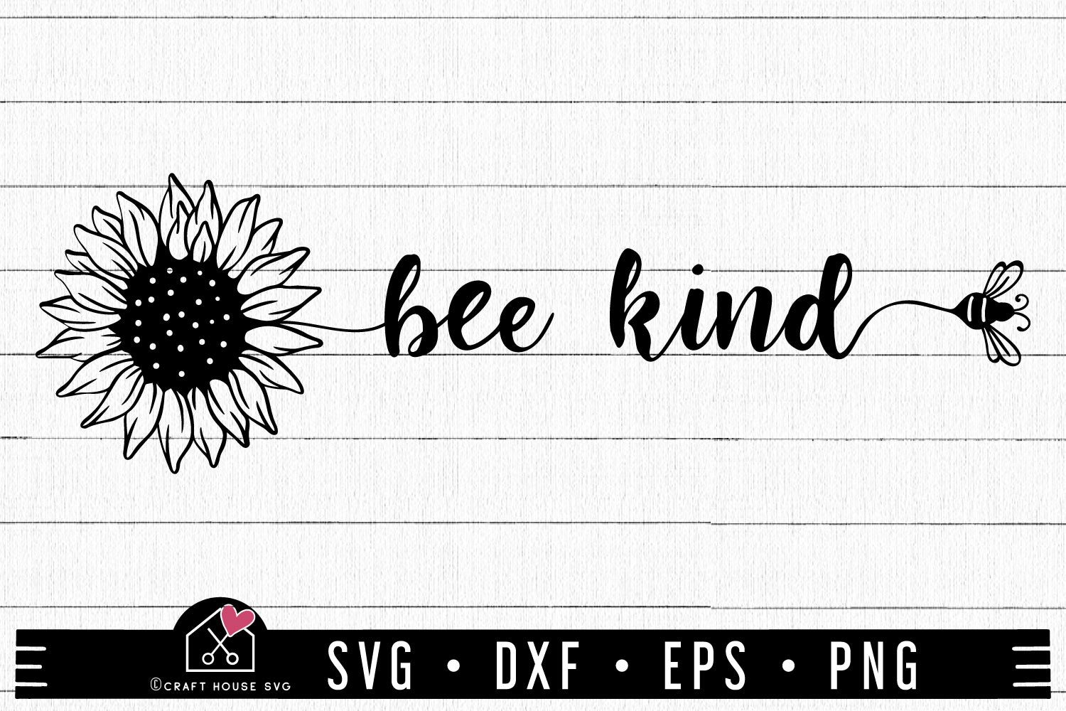 Bee Kind SVG Sunflower Quote Cut File