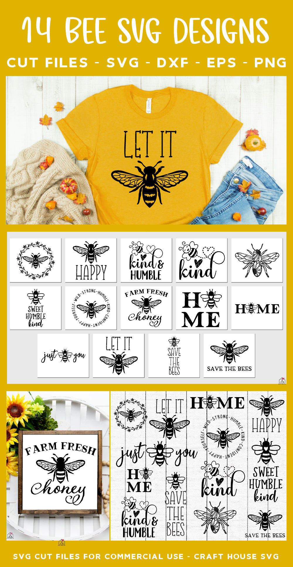 Bee Quotes SVG Bundle - Craft House SVG