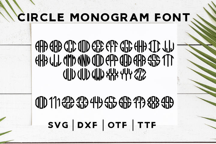 FREE Circle Monogram Font I Round Monogram Letters OTF TTF SVG DXF | FB500