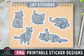 Cat PNG Print and Cut Sticker Designs - Craft House SVG
