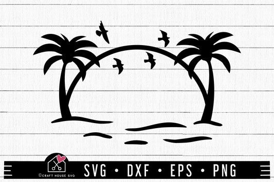 FREE Beach Sunset SVG Summer Cut File | FB449 - Craft House SVG