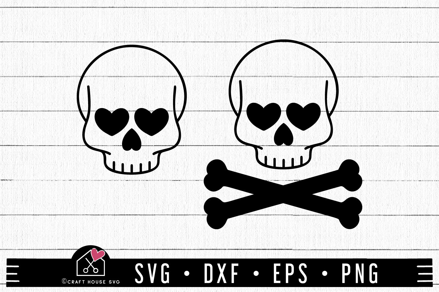 FREE Skull heart crossbones SVG | FB263 - Craft House SVG