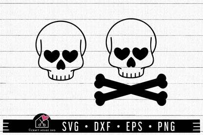 FREE Skull heart crossbones SVG | FB263 - Craft House SVG