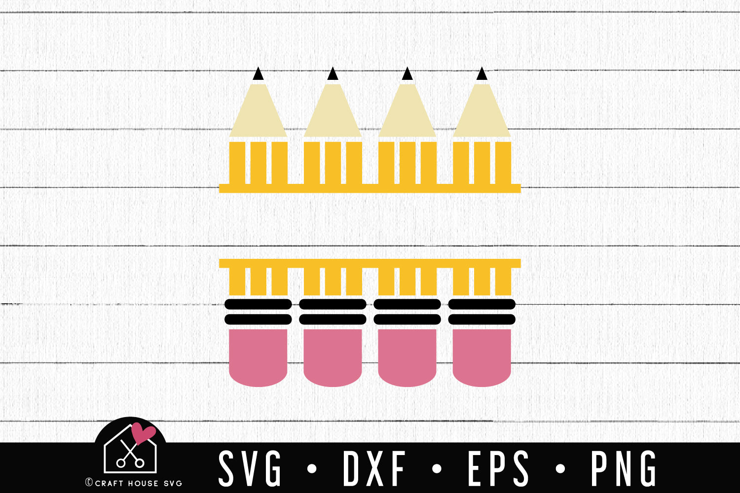 FREE Pencil Split Monogram SVG | FB147 - Craft House SVG
