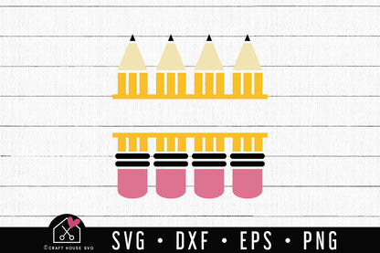 FREE Pencil Split Monogram SVG | FB147 - Craft House SVG