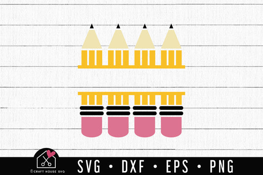 FREE Pencil Split Monogram SVG | FB147 - Craft House SVG