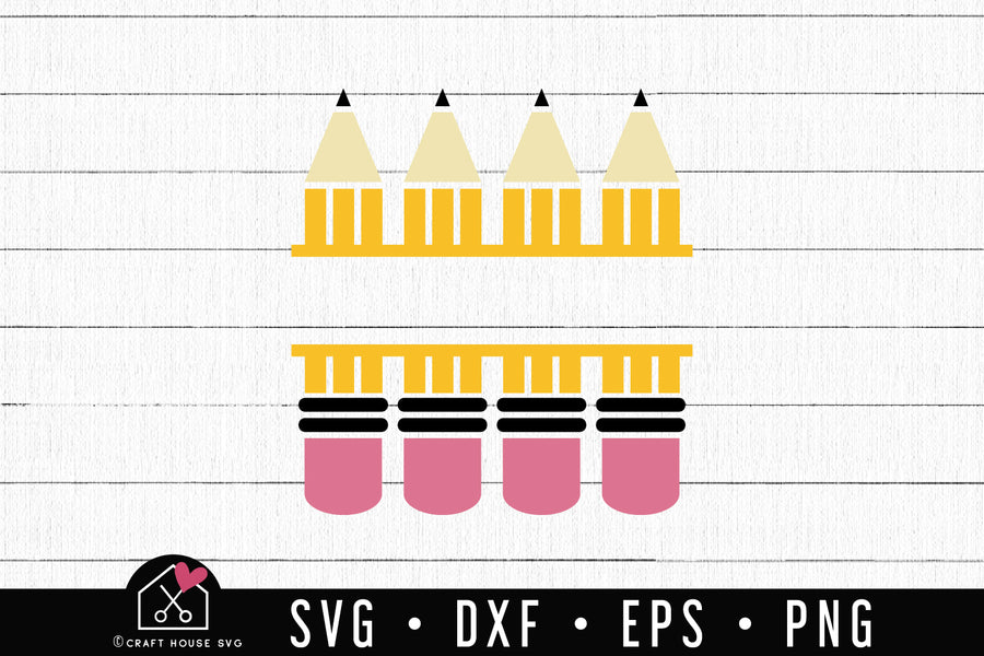 FREE Pencil Split Monogram SVG | FB147 - Craft House SVG