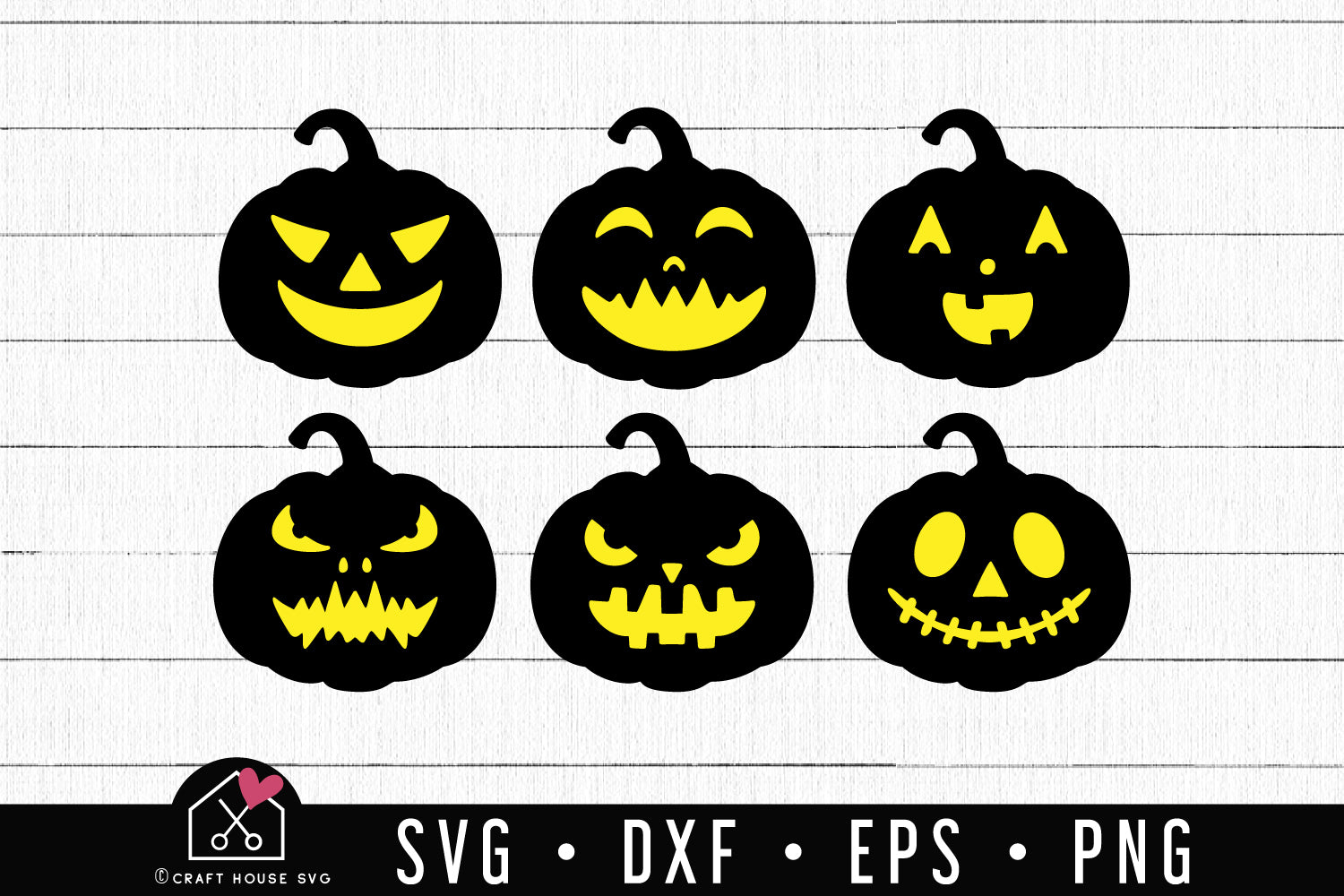 FREE Pumpkin Faces SVG | FB154 - Craft House SVG