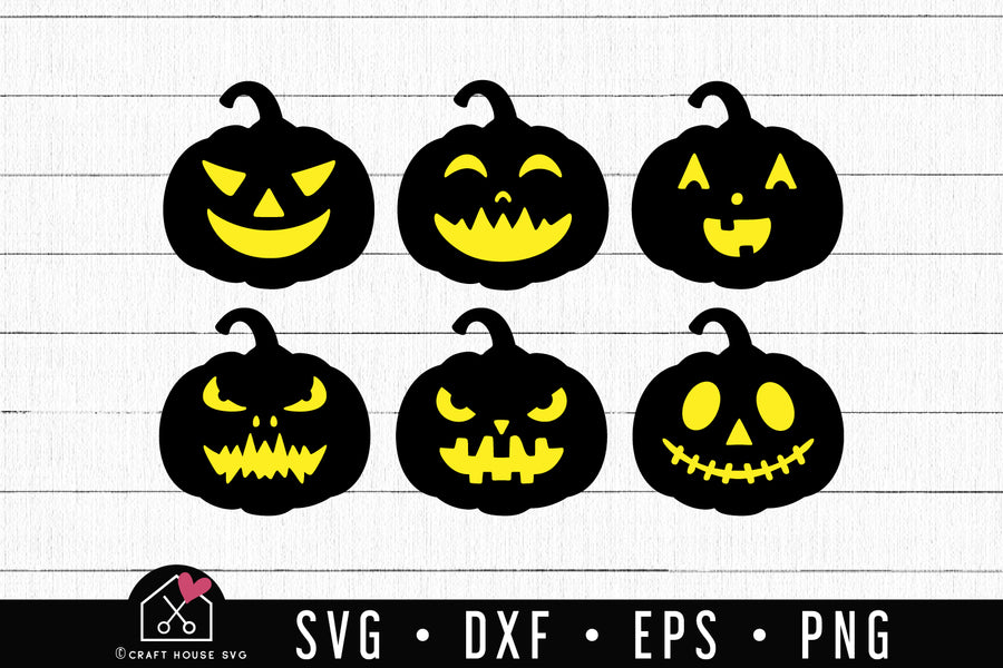 FREE Pumpkin Faces SVG | FB154 - Craft House SVG
