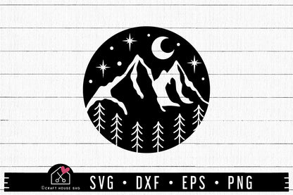 FREE Circle Camping Scene SVG | FB155