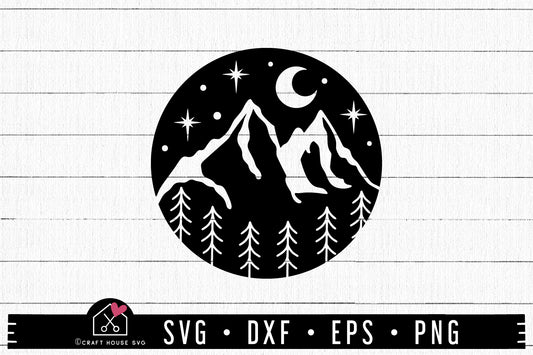 FREE Circle Camping Scene SVG | FB155