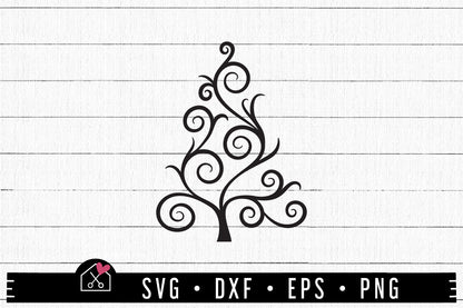 FREE Flourish Christmas Tree SVG | FB164 - Craft House SVG