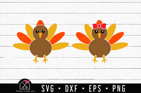 FREE Cute Turkey SVG | FB166 - Craft House SVG