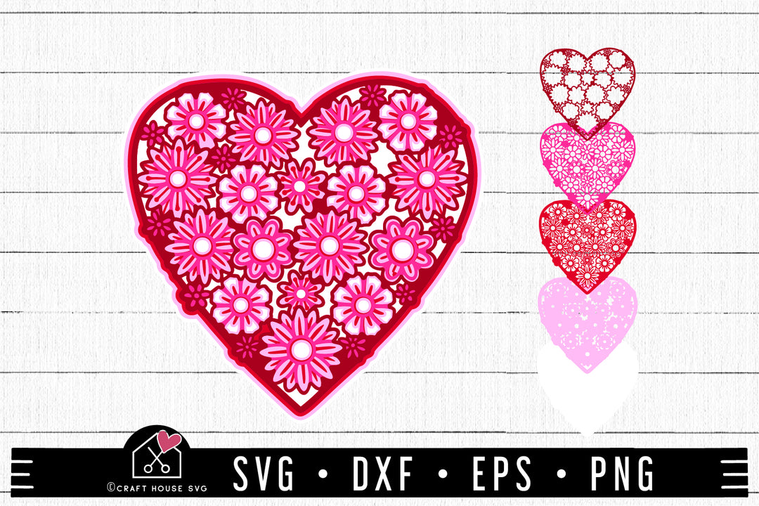 FREE 3D Floral Heart Mandala SVG file | Valentine SVG | FB174