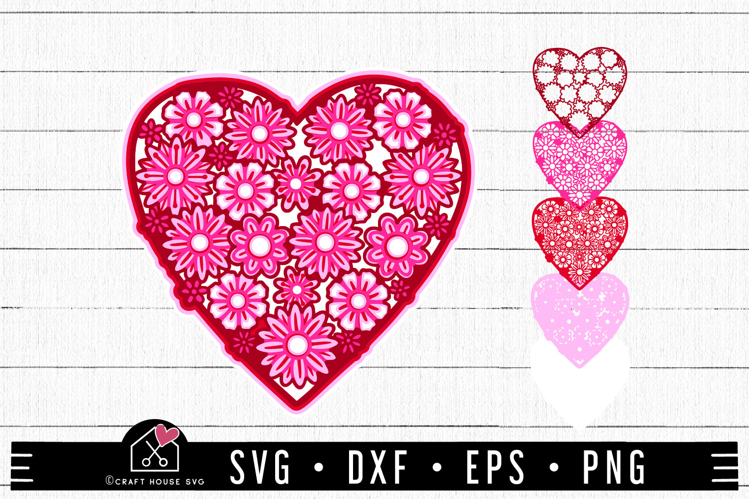 FREE 3D Floral Heart Mandala SVG file | Valentine SVG | FB174 - Craft House SVG
