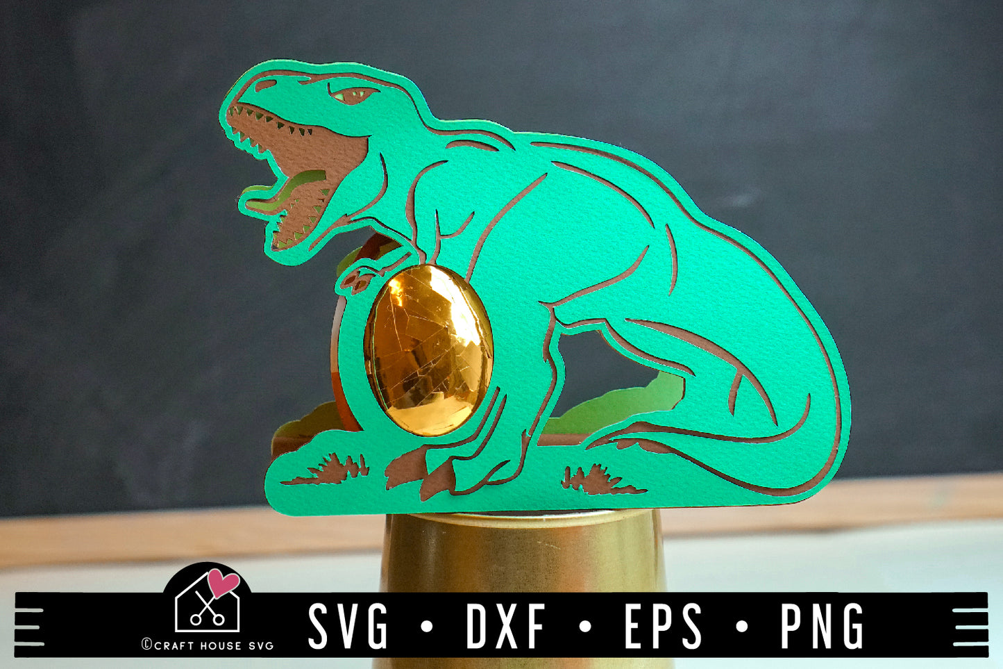 FREE T-rex egg holder SVG file | Dinosaur Egg holder SVG | FB178