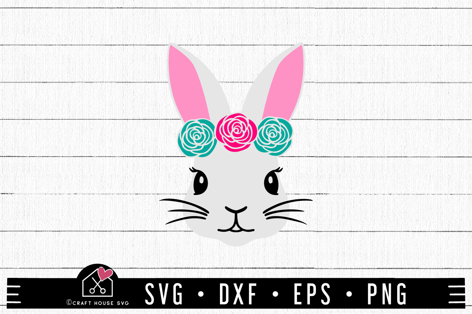 FREE Easter Bunny Floral SVG file | Easter SVG | FB180 - Craft House SVG