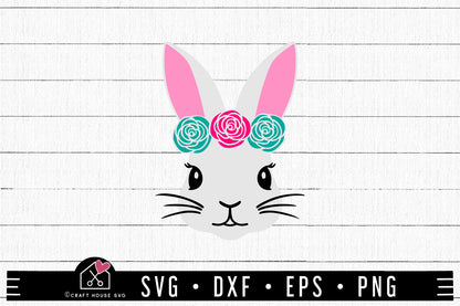 FREE Easter Bunny Floral SVG file | Easter SVG | FB180 - Craft House SVG