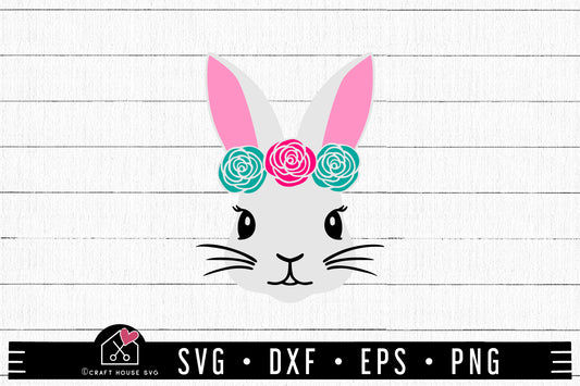 FREE Easter Bunny Floral SVG file | Easter SVG | FB180 - Craft House SVG
