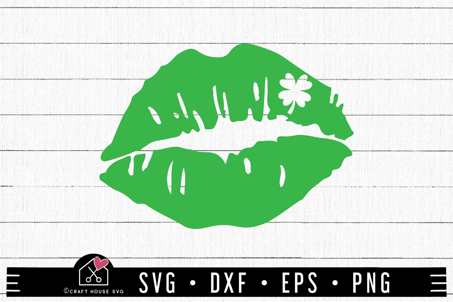 FREE Lips with clover leaf SVG file | St. Patrick's Day SVG | FB182 - Craft House SVG