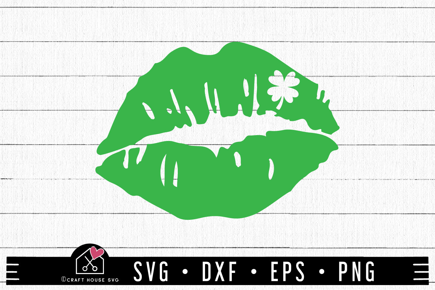 FREE Lips with clover leaf SVG file | St. Patrick's Day SVG | FB182 - Craft House SVG