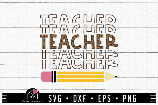 FREE Teacher echo leopard SVG | Teacher SVG | FB188 - Craft House SVG