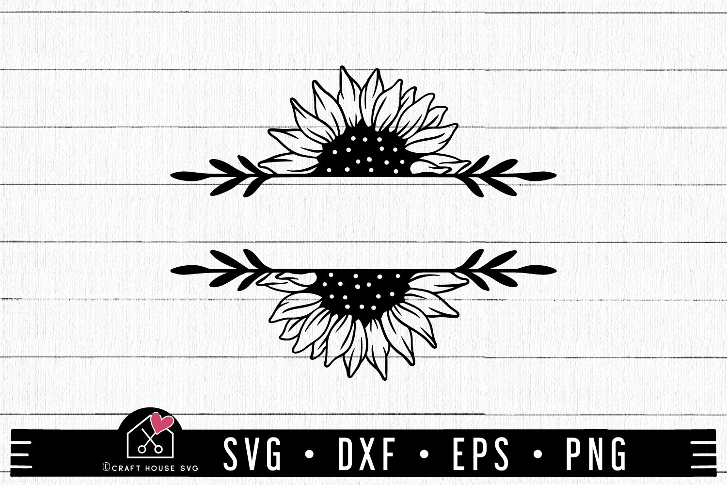 FREE Sunflower Split Monogram SVG | Sunflower SVG | FB193 - Craft House SVG