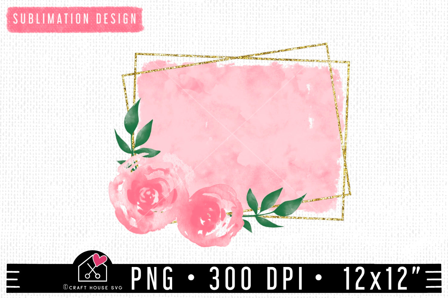 FREE Floral frame Sublimation PNG file | FB203 - Craft House SVG