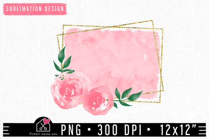 FREE Floral frame Sublimation PNG file | FB203 - Craft House SVG