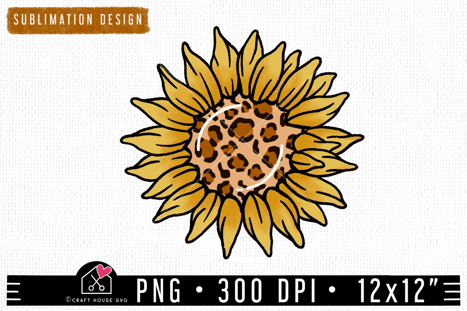 FREE Leopard Sunflower Sublimation PNG file | FB204 - Craft House SVG