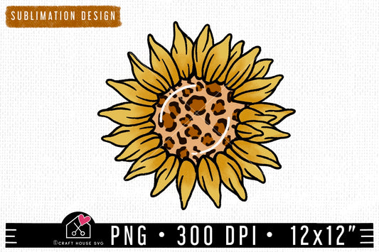 FREE Leopard Sunflower Sublimation PNG file | FB204