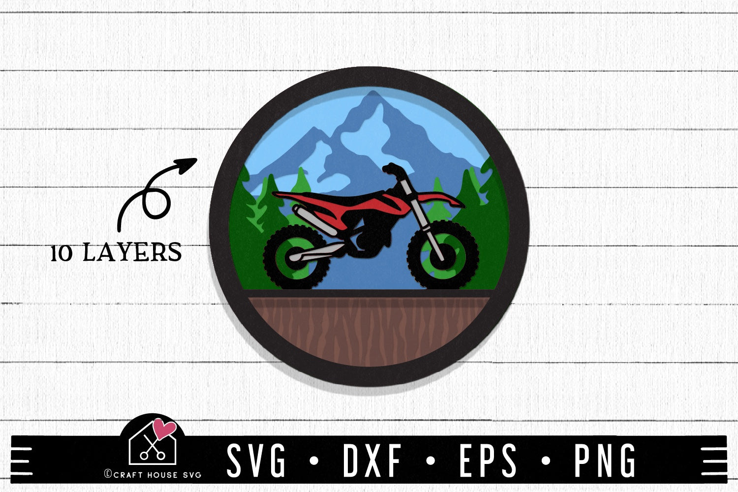 FREE 3D Layered Dirt bike SVG cut file Motorcycle SVG | FB210 - Craft House SVG